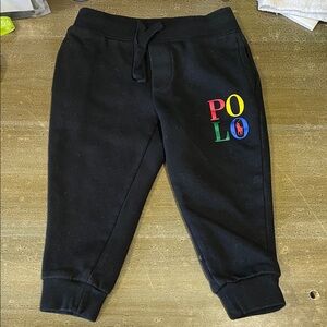 Polo by Ralph Lauren Kids Black Joggers with Multicolor Logo